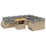 Set Gartensofas mit beigen Kissen 10 Stück synthetisches Rattan von , Gartensets - Ref: Foro24-3272354, Preis: 672,61 €, Raba...