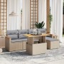 Garden sofa set with 6-piece synthetic rattan beige cushions by , Garden sets - Ref: Foro24-3276034, Price: 385,35 €, Discoun...