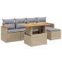 Garden sofa set with 6-piece synthetic rattan beige cushions by , Garden sets - Ref: Foro24-3276034, Price: 385,35 €, Discoun...