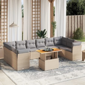 11-piece garden sofa set with beige synthetic rattan cushions by , Garden sets - Ref: Foro24-3271024, Price: 704,72 €, Discou...