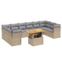 Set von 11-teiligen Gartensofas mit beigen Kissen aus synthetischem Rattan von , Gartensets - Ref: Foro24-3271024, Preis: 704...