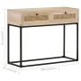 Massivholz-Konsolentisch aus Mangoholz und natürlicher Rohrkanne, 100x35x76 cm. von vidaXL, Seitentische - Ref: Foro24-323512...