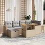 Set of 7-piece garden sofas and beige synthetic rattan cushions by , Garden sets - Ref: Foro24-3276041, Price: 461,74 €, Disc...