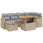 Set of 7-piece garden sofas and beige synthetic rattan cushions by , Garden sets - Ref: Foro24-3276041, Price: 461,74 €, Disc...