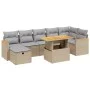 Juego de sofás de jardín con cojines beige 8 pzas ratán PE by , Garden sets - Ref: Foro24-3276048, Price: 521,90 €, Discount: %