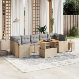 Set Gartensofas mit beigen Kissen 8 Stück PE Rattan von , Gartensets - Ref: Foro24-3271227, Preis: 558,35 €, Rabatt: %