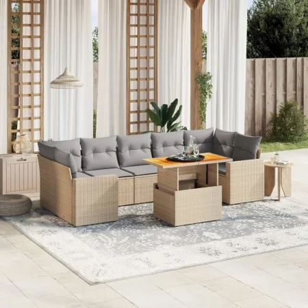 Set Gartensofas mit beigen Kissen 8 Stück PE Rattan von , Gartensets - Ref: Foro24-3271227, Preis: 559,12 €, Rabatt: %