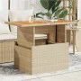 PE rattan and beige acacia wood garden table 100x55x73 cm by , Garden tables - Ref: Foro24-366065, Price: 101,52 €, Discount: %