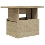 PE rattan and beige acacia wood garden table 100x55x73 cm by , Garden tables - Ref: Foro24-366065, Price: 101,52 €, Discount: %