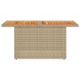 PE rattan and beige acacia wood garden table 100x55x73 cm by , Garden tables - Ref: Foro24-366065, Price: 91,80 €, Discount: %