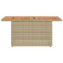PE rattan and beige acacia wood garden table 100x55x73 cm by , Garden tables - Ref: Foro24-366065, Price: 101,52 €, Discount: %