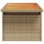 Mesa de jardín ratán PE y madera de acacia beige 100x55x73 cm de , Mesas de jardín - Ref: Foro24-366065, Precio: 101,51 €, De...