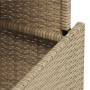 Mesa de jardín ratán PE y madera de acacia beige 100x55x73 cm
