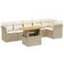 Set of 7-piece garden sofas and beige synthetic rattan cushions by , Garden sets - Ref: Foro24-3270841, Price: 491,36 €, Disc...