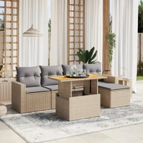 Set Gartensofas mit Kissen 6 Stück synthetisches Rattan beige von , Gartensets - Ref: Foro24-3271290, Preis: 390,13 €, Rabatt: %