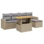 Garden sofa set with 6-piece synthetic rattan beige cushions by , Garden sets - Ref: Foro24-3271290, Price: 390,13 €, Discoun...