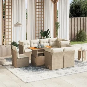 Set mit 9 Gartensofas mit beigen Kissen aus synthetischem Rattan von , Gartensets - Ref: Foro24-3270933, Preis: 595,89 €, Rab...