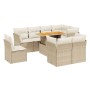 Set mit 9 Gartensofas mit beigen Kissen aus synthetischem Rattan von , Gartensets - Ref: Foro24-3270933, Preis: 597,09 €, Rab...