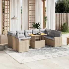 Garden sofa set with beige cushions, 10 pieces, synthetic rattan by , Garden sets - Ref: Foro24-3271458, Price: 642,28 €, Dis...