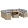 Garden sofa set with beige cushions, 10 pieces, synthetic rattan by , Garden sets - Ref: Foro24-3271458, Price: 642,28 €, Dis...