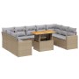 Set Gartensofas mit beigen Kissen 10 Stück synthetisches Rattan von , Gartensets - Ref: Foro24-3271458, Preis: 621,67 €, Raba...