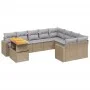 Garden sofa set with beige cushions, 10 pieces, synthetic rattan by , Garden sets - Ref: Foro24-3271479, Price: 642,28 €, Dis...