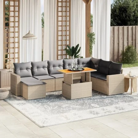 Set mit 9 Gartensofas mit beigen Kissen aus synthetischem Rattan von , Gartensets - Ref: Foro24-3271451, Preis: 587,53 €, Rab...