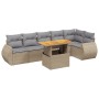 Set aus 7-teiligen Gartensofas und Kissen, synthetisches Rattan, beige von , Gartensets - Ref: Foro24-3272207, Preis: 494,12 ...