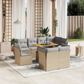Set mit 9 Gartensofas mit beigen Kissen aus synthetischem Rattan von , Gartensets - Ref: Foro24-3272291, Preis: 707,85 €, Rab...