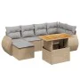 Set of 7-piece garden sofas and beige synthetic rattan cushions by , Garden sets - Ref: Foro24-3272298, Price: 491,80 €, Disc...