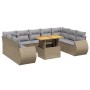 Garden sofa set with beige cushions, 10 pieces, synthetic rattan by , Garden sets - Ref: Foro24-3272340, Price: 692,52 €, Dis...