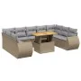 Garden sofa set with beige cushions, 10 pieces, synthetic rattan by , Garden sets - Ref: Foro24-3272340, Price: 672,61 €, Dis...
