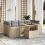 Set aus 7-teiligen Gartensofas und Kissen, synthetisches Rattan, beige von , Gartensets - Ref: Foro24-3272536, Preis: 503,37 ...