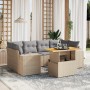 Set sofás de jardín 7 piezas y cojines ratán sintético beige de , Conjuntos de jardín - Ref: Foro24-3272536, Precio: 495,10 €...