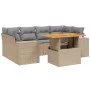 Set aus 7-teiligen Gartensofas und Kissen, synthetisches Rattan, beige von , Gartensets - Ref: Foro24-3272536, Preis: 503,37 ...