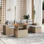 Garden sofa set with 6-piece synthetic rattan beige cushions by , Garden sets - Ref: Foro24-3272613, Price: 407,85 €, Discoun...