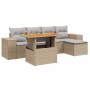 Garden sofa set with 6-piece synthetic rattan beige cushions by , Garden sets - Ref: Foro24-3272613, Price: 395,78 €, Discoun...