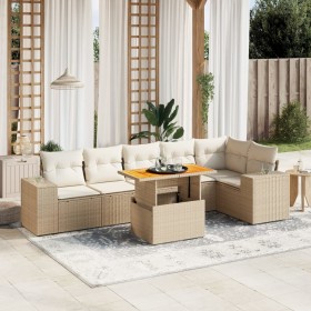 Set sofás de jardín 7 piezas y cojines ratán sintético beige de , Conjuntos de jardín - Ref: Foro24-3272647, Precio: 509,57 €...