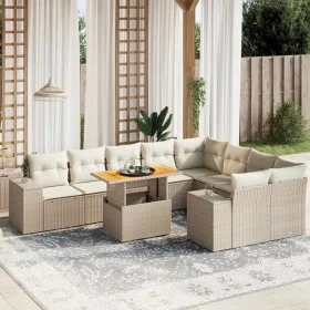 Garden sofa set with beige cushions, 10 pieces, synthetic rattan by , Garden sets - Ref: Foro24-3272794, Price: 721,12 €, Dis...