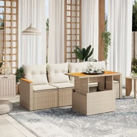 Garden sofa set with 5-piece synthetic rattan beige cushions by , Garden sets - Ref: Foro24-3272955, Price: 366,46 €, Discoun...