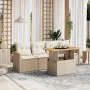 Garden sofa set with 5-piece synthetic rattan beige cushions by , Garden sets - Ref: Foro24-3272955, Price: 366,46 €, Discoun...
