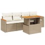 Garden sofa set with 5-piece synthetic rattan beige cushions by , Garden sets - Ref: Foro24-3272955, Price: 336,07 €, Discoun...