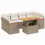 Set of 7-piece garden sofas and beige synthetic rattan cushions by , Garden sets - Ref: Foro24-3272976, Price: 492,85 €, Disc...