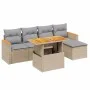 Garden sofa set with 6-piece synthetic rattan beige cushions by , Garden sets - Ref: Foro24-3273054, Price: 383,13 €, Discoun...