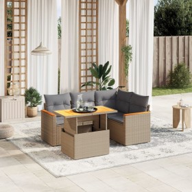 Set Gartensofas mit Kissen 5 Stück synthetisches Rattan beige von , Gartensets - Ref: Foro24-3273061, Preis: 361,45 €, Rabatt: %