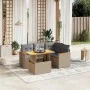 Garden sofa set with 5-piece synthetic rattan beige cushions by , Garden sets - Ref: Foro24-3273061, Price: 365,06 €, Discoun...