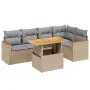 Set Gartensofas mit Kissen 6 Stück synthetisches Rattan beige von , Gartensets - Ref: Foro24-3273068, Preis: 415,24 €, Rabatt: %