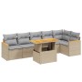 Set of 7-piece garden sofas and beige synthetic rattan cushions by , Garden sets - Ref: Foro24-3273089, Price: 459,13 €, Disc...