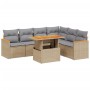 Set of 7-piece garden sofas and beige synthetic rattan cushions by , Garden sets - Ref: Foro24-3273096, Price: 467,29 €, Disc...