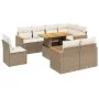 Garden sofa set 9 pieces with beige synthetic rattan cushions by , Garden sets - Ref: Foro24-3273172, Price: 656,91 €, Discou...